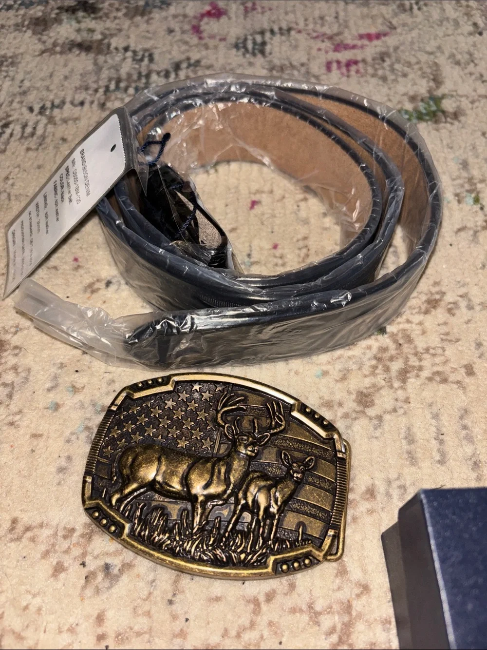Bison denim belt & buckle